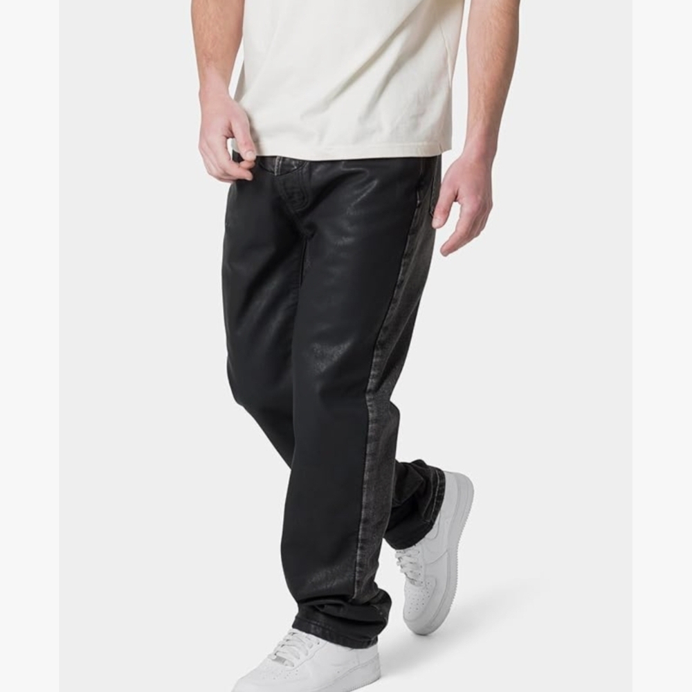 BNWT MNML Men's Relaxed Fit Western Baggy Black Jeans